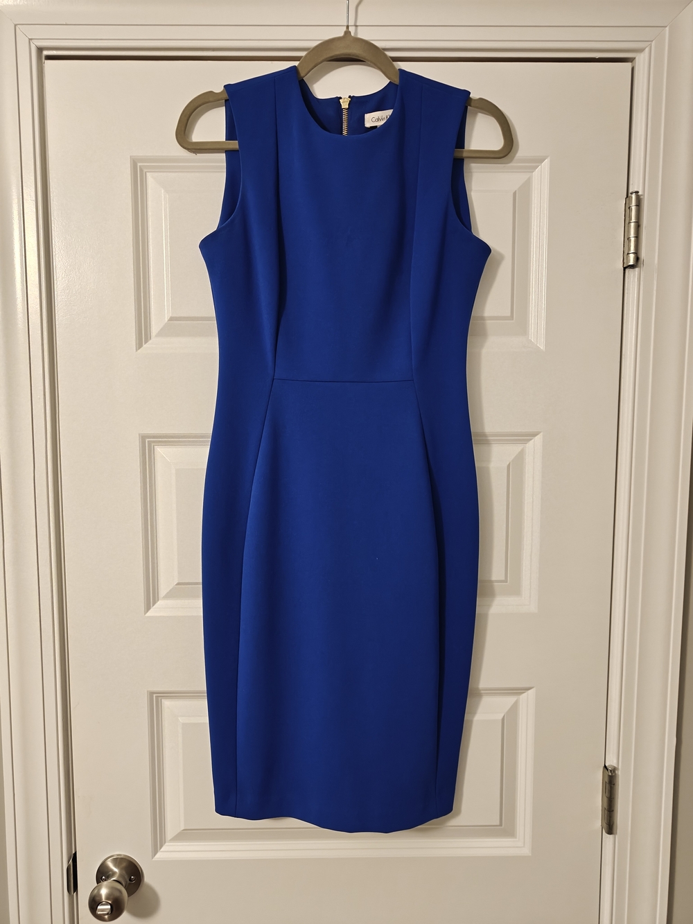Calvin Klein Sleeveless Sheath Dress in Cobalt Blue